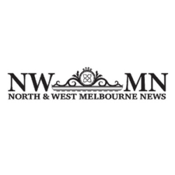 North & West Melbourne News company logo in black and white